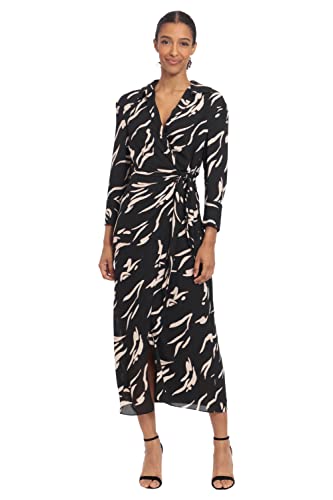 Women's Long Sleeve Midi Wrap Dress