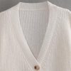 Fall and Winter Europe and The United States Women's V-Neck Lazy Loose Knit Jacket