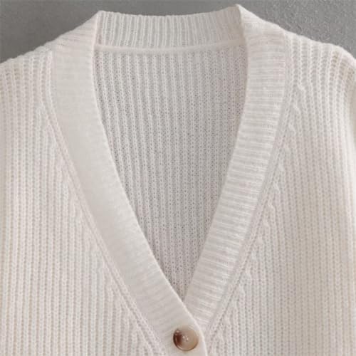 Fall and Winter Europe and The United States Women's V-Neck Lazy Loose Knit Jacket
