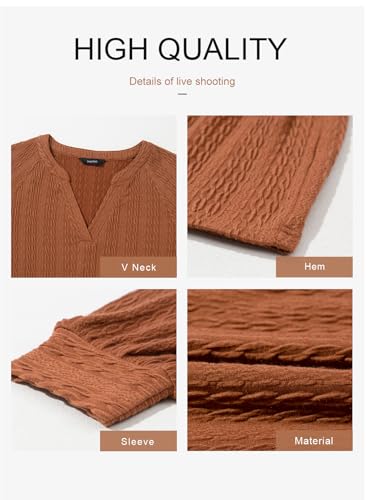 Fall Dresses for Women 2025 Long Sleeve V Neck Textured Casual Lightweight Tiered Ruffle A-Line Mini Babydoll Dress