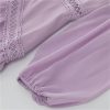 Women Lace V-Neck Ruffle Sleeve Slim Fit Long Dress Solid Color Long Sleeve Cocktail Dress