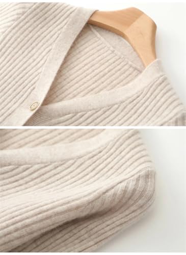 Women's Wool Waist Slimming Over Knee Half Open V-Neck Knitted Casual Dress for Fall Winter