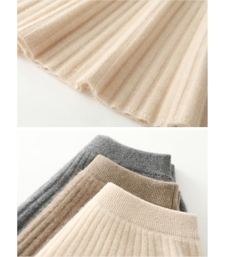 Short Skirt Women's Fall Winter 100% Wool Knitted Skirt Girl's Ribbed Elastic Waist Skirts