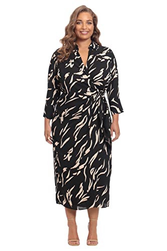 Women's Long Sleeve Midi Wrap Dress