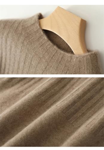 Women's Wool Half High Neck Seven Needle Double Strand Thickened Knitted Long Loose Fit Dress