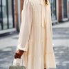 Long Sleeve Baby Doll Dresses Women 2025 Casual Fall Winter Ruffle Mock Neck Tiered Mini Flowy Swing Shift Dress
