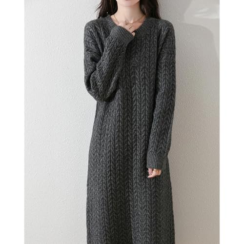 Women Wool Dress Twist Flower Pullover Loose Cashmere Sweater Merino Wool Knitwear Fashion Long Sleeve Skirts