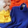 Womens Oversized Turtleneck Sweater Fall Winter Loose Fit Pullover Tops Blue Orange