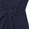 Womens Short Sleeve Jewel Neck Sheath Mini Dress