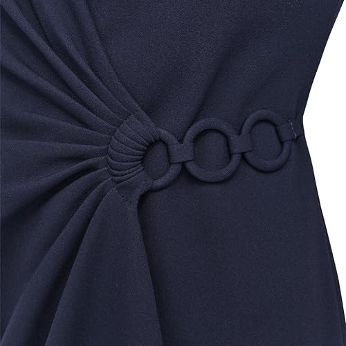 Womens Short Sleeve Jewel Neck Sheath Mini Dress