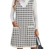 Women's Sweater Vest Dresses for Women 2025 V Neck Sleeveless Knit Pullover Sweater with Pockets Fall Winter Outfits