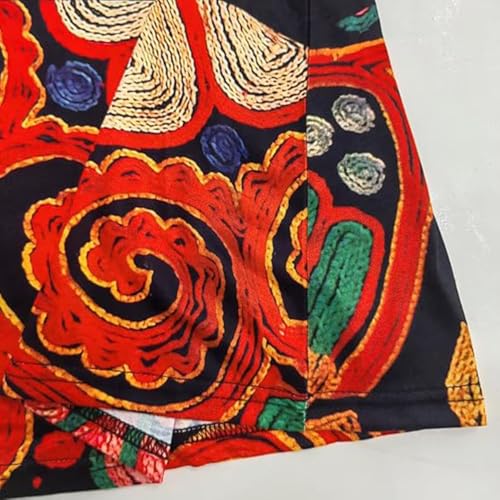 Tunic Dress for Women Casual Crew Neck Long Sleeve Vintage Printed T Shirt Dress Comfy Loose Swing Midi Dress Trendy Pullover