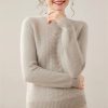 Women's Thick 100 Percent Cashmere Mock Neck Long Sleeve Pullover Fall Winter Basic Soft Warm Casual