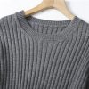 Women's Long Sleeve Knit Dress Belt Trim Ethereal Chic Fall Winter Warm Casual Midi Dress