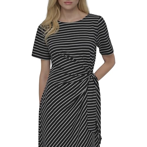 Womens Front Tie Boat Neck Short Sleeve Dress