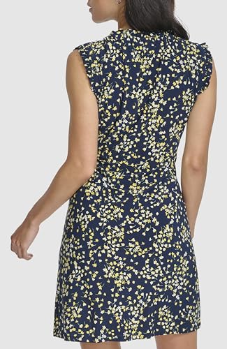 Women's Sleeveless Ruffle Neck Jersey Dress