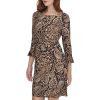 Womens Casual Jersey Knit Midi Dress