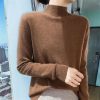Women’s 100% Cashmere Sweater Half High Collar Pullover Fall Winter Casual Loose Knit Jumper