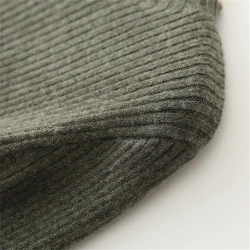 Women's Wool Dress Drawstring Style Pullover Fall Winter Cozy Slim Flare Cashmere Sweater A-Line Skirt