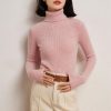 Women's Basic Long Sleeve 100 Percent Cashmere Turtleneck Pullover Fall Winter Thick Warm Sweater
