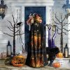 Fall Pumpkin Print Halloween Hooded Cloak Unisex Vibrant Adult Medieval Renaissance Festivals Cosplay