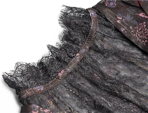 Women’s Holiday Party Dress Crewneck Long Sleeve Floral Lace Asymmetrical Solid