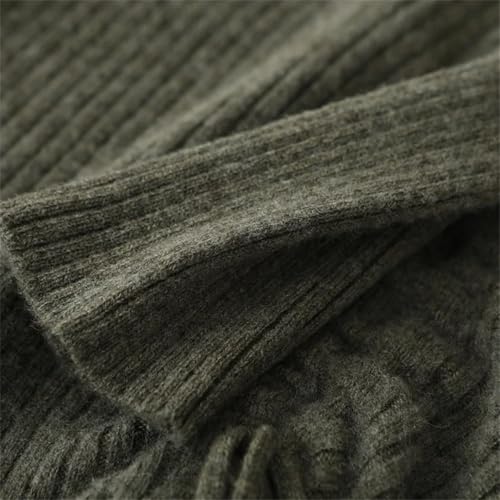 Women's Wool Dress Drawstring Style Pullover Fall Winter Cozy Slim Flare Cashmere Sweater A-Line Skirt