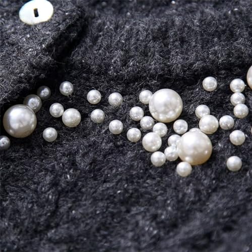 Street Fall and Winter Women's Fit Long Sleeve Beaded Knit Jacket