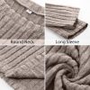 3 Pack Women's Long Sleeve Sweater Tunic Dresses - Loose Fitting Knit Crew Neck for Casual Fall Winter