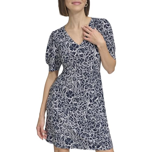 Women's Puff Sleeve Beach Blossom Dress