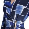 Womens Long Sleeve Surplice Neck Sheath Dress