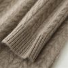 Women's Wool Dress Twist Flower Pullover Loose Cashmere Sweater Fashion Fall Winter Long Sleeve Skirts