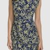 Women's Sleeveless Ruffle Neck Jersey Dress