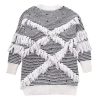 Fall and Winter Women's Loose Striped Fringe Trimmed Knit Sweater