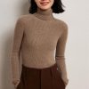 Women's Basic Long Sleeve 100 Percent Cashmere Turtleneck Pullover Fall Winter Thick Warm Sweater