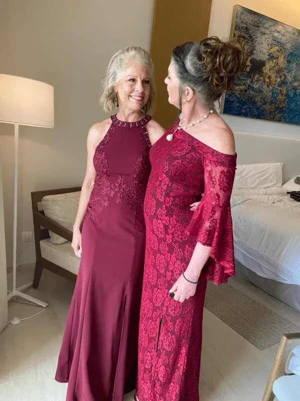 Chiffon Mother of The Bride Dresses for Wedding Lace Applique Long Formal Dresses for Women XOD0491